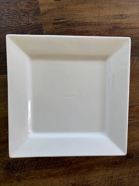 Porcelain White Square  Dinner Plate Set Food Network